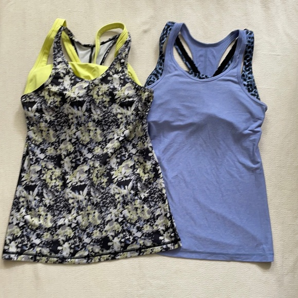 Lululemon racerback tanks. built-in sports bra. 6 - Picture 1 of 8